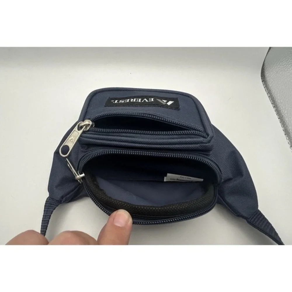 Youth Everest Waist Fanny Pack Blue Double Pocket Unisex‎